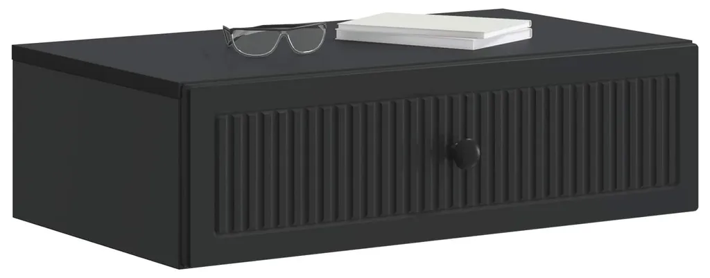 vidaXL Table d'appoint murale noire 59x34,5x17 cm pour entrée
