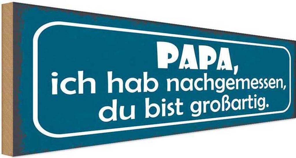 vianmo Holzschild 10x27 cm Papa nachgemessen du großartig Männer Frauen