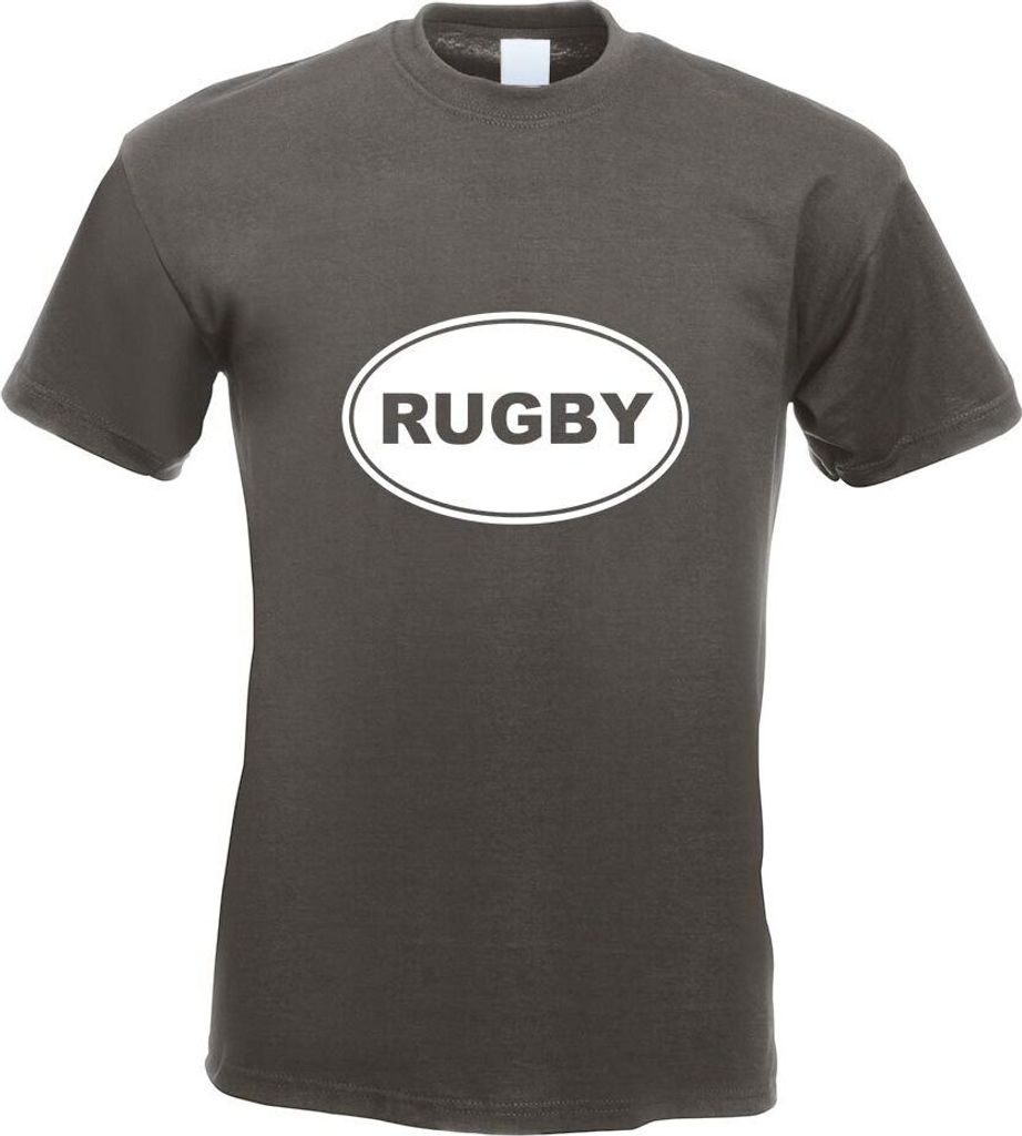 Kiwistar - T-Shirt - Graphit - Rugby Motiv Bedruckt Funshirt Design Print - mit Motiv Bedruckt - Funshirt Design - Sport - Freizeit - Herren - S