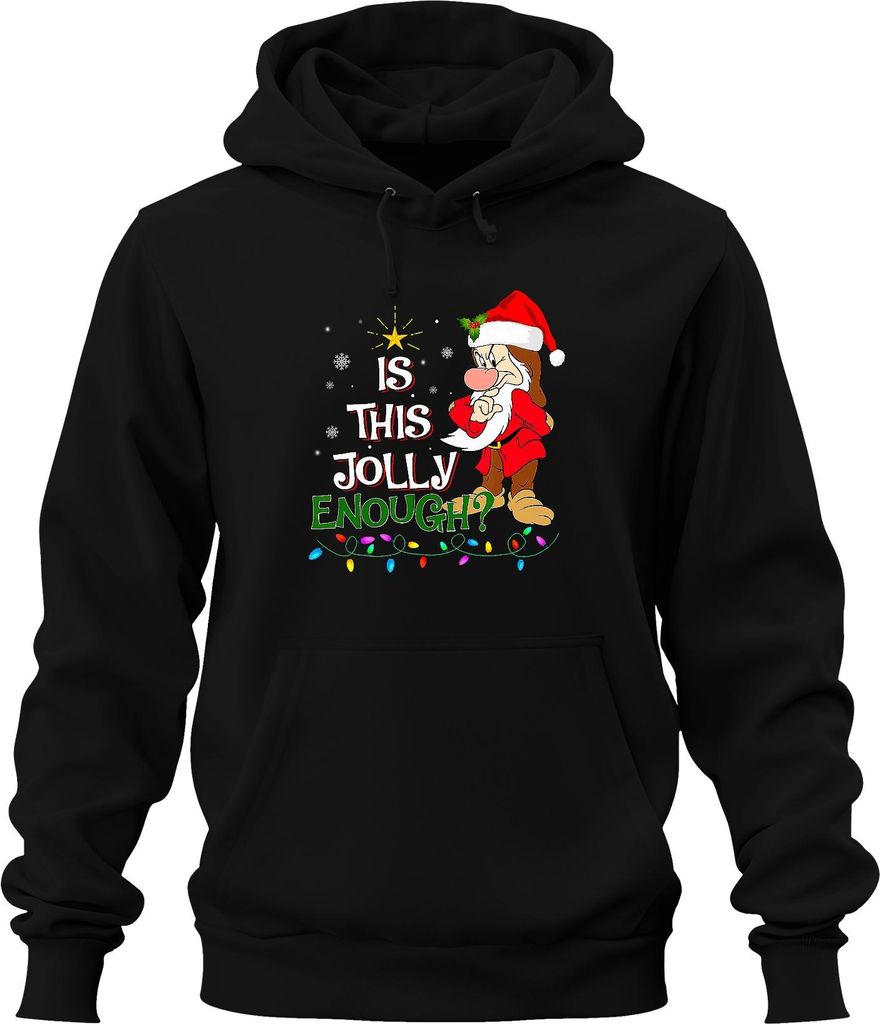 Is This Jolly Enough Weihnachtsmann lustig Weihnachten Vintage Uni Hoodie Kapuzenpullover, Schwarz, L