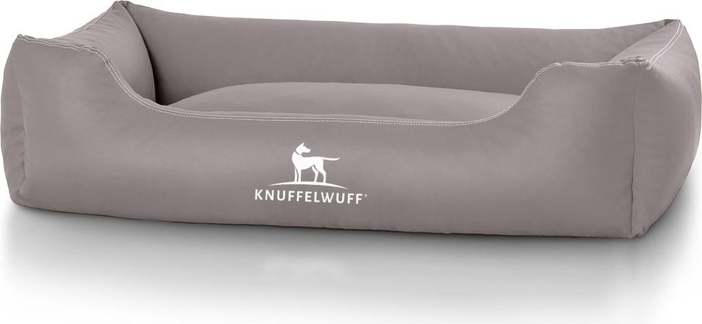 Cuddlewuff Kunstleder Hundebett Sidney XXL 120 x 85cm grau