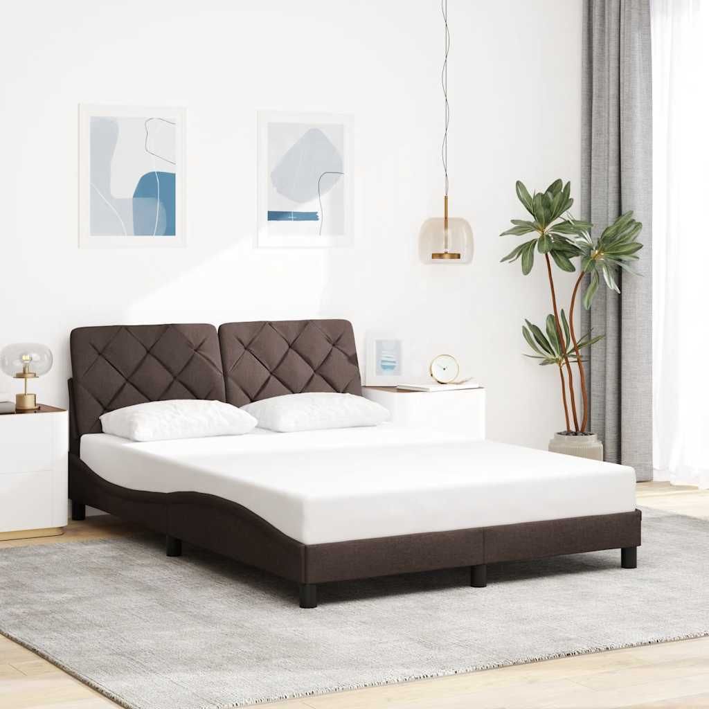 Maison Exclusive - Bettgestell ohne Matratze Dunkelbraun 140x190 cm Stoff