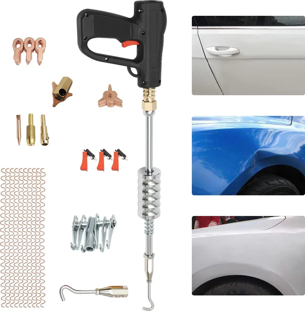 Matériel de débosselage pour carrossier avec poste à souder compact