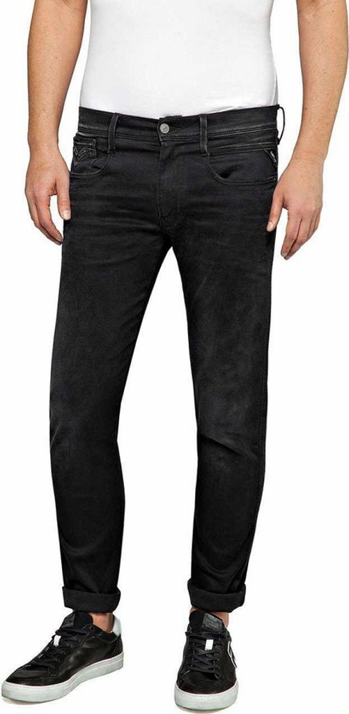 Replay Herren Anbass Hyperflex Clouds Jeans, Schwarz 32W x 34L