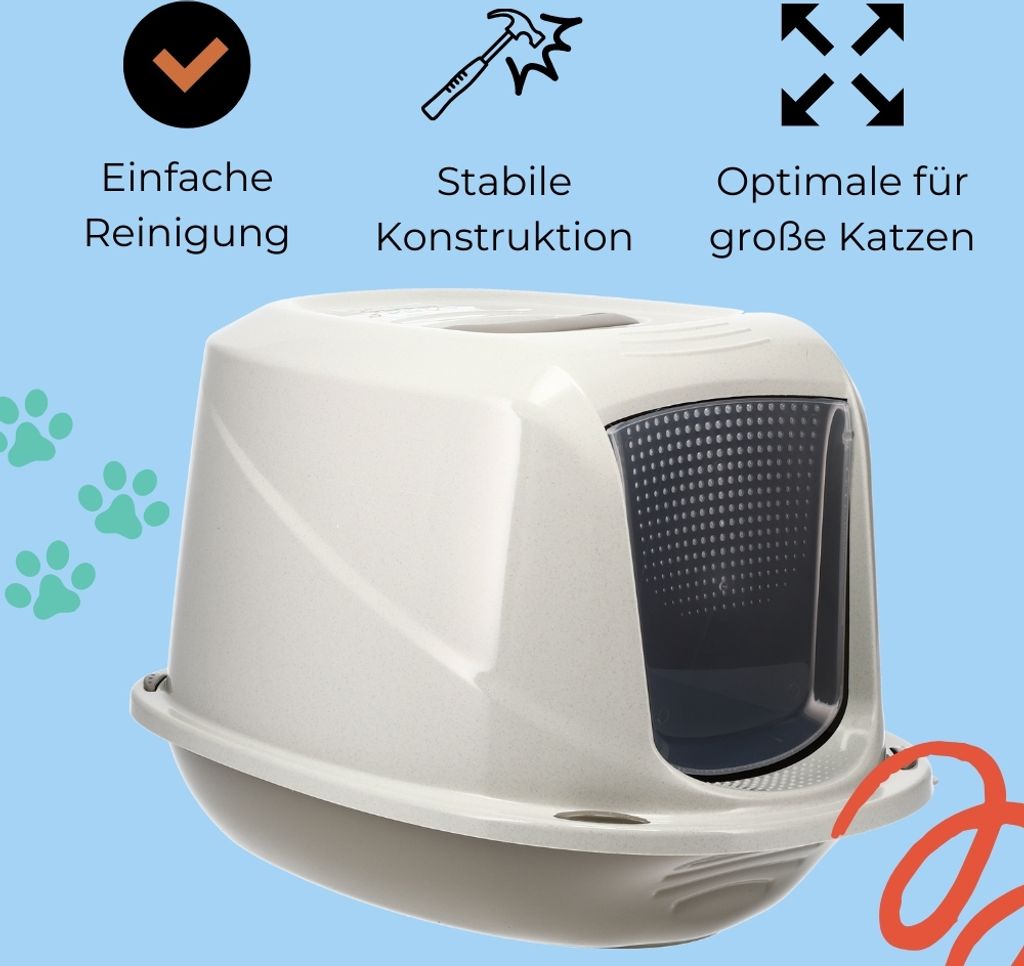 Katzenklo mit Deckel Aktivkohlefilter große XXL Produktbild 5
