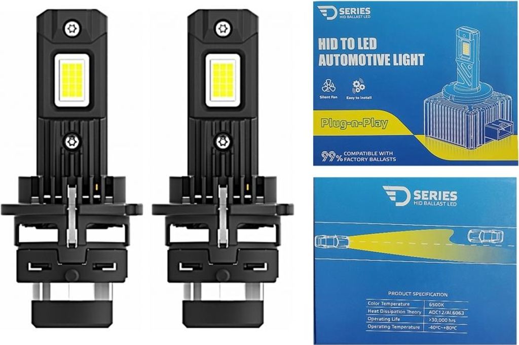 D2R LED-Scheinwerferlampen D-Serie 6000K 4200LM High Power Umrüstsatz für Xenon.