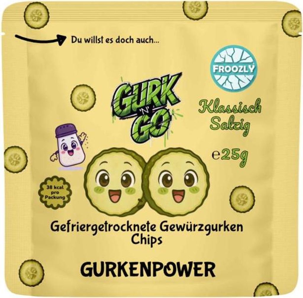 Froozly Gefriergetrocknete Gewürzgurken Chips Salzig 25g Produktbild 