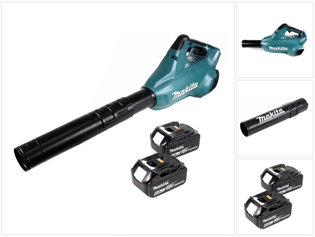 Makita DUB 362 2x18 Volt Akku Laubbläser Akku-Gebläse + 2x 6 Ah Akku - ohne Ladegerät