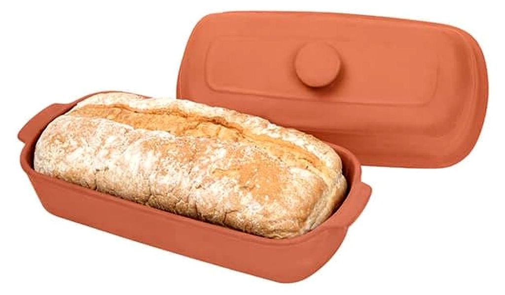 Brotbackform aus Terracotta mit Deckel