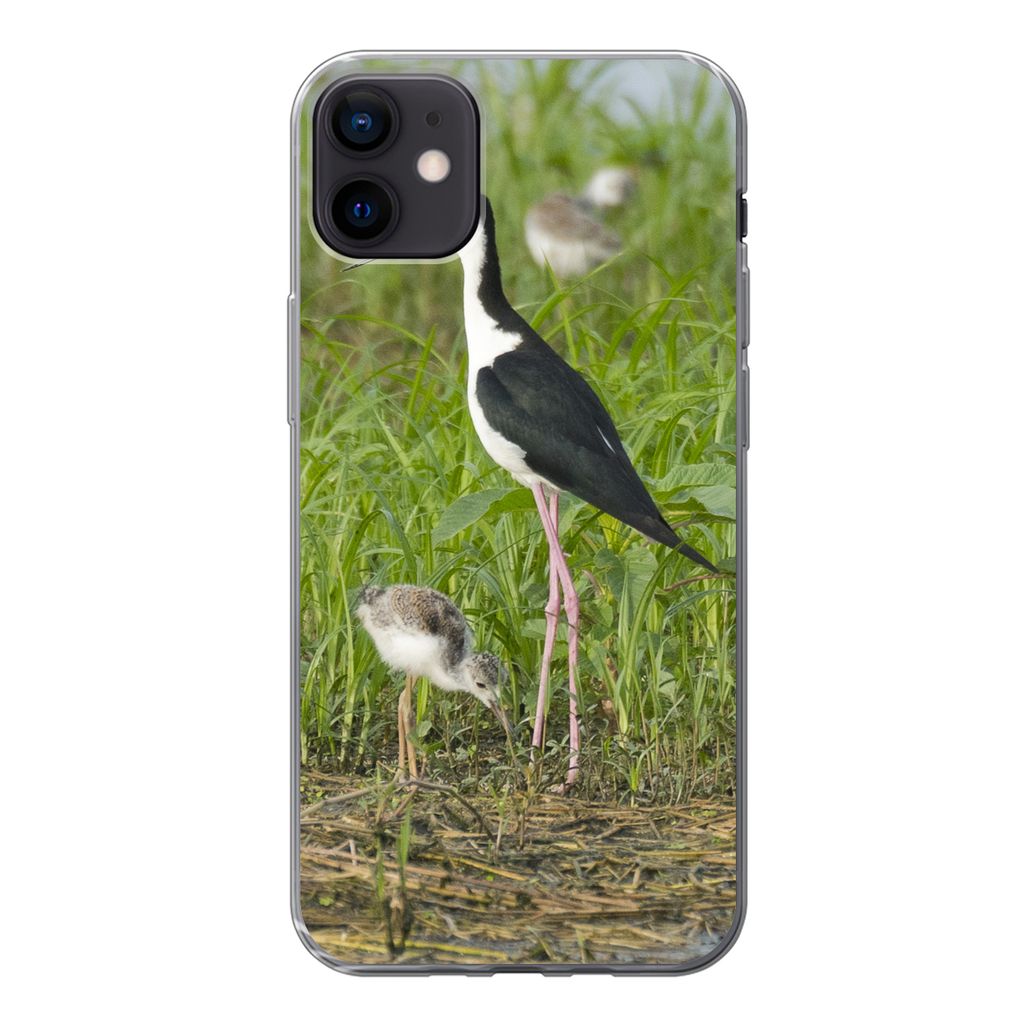 MuchoWow Handyhülle Schutzhülle Hülle für iPhone 12 mini Vogel - Gras - Küken - Sumpf Silikon Softcase Handy Hülle - Bild