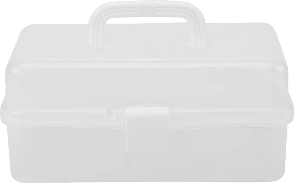 Boîte de rangement pliable en plastique transparent à 3 compartiments
