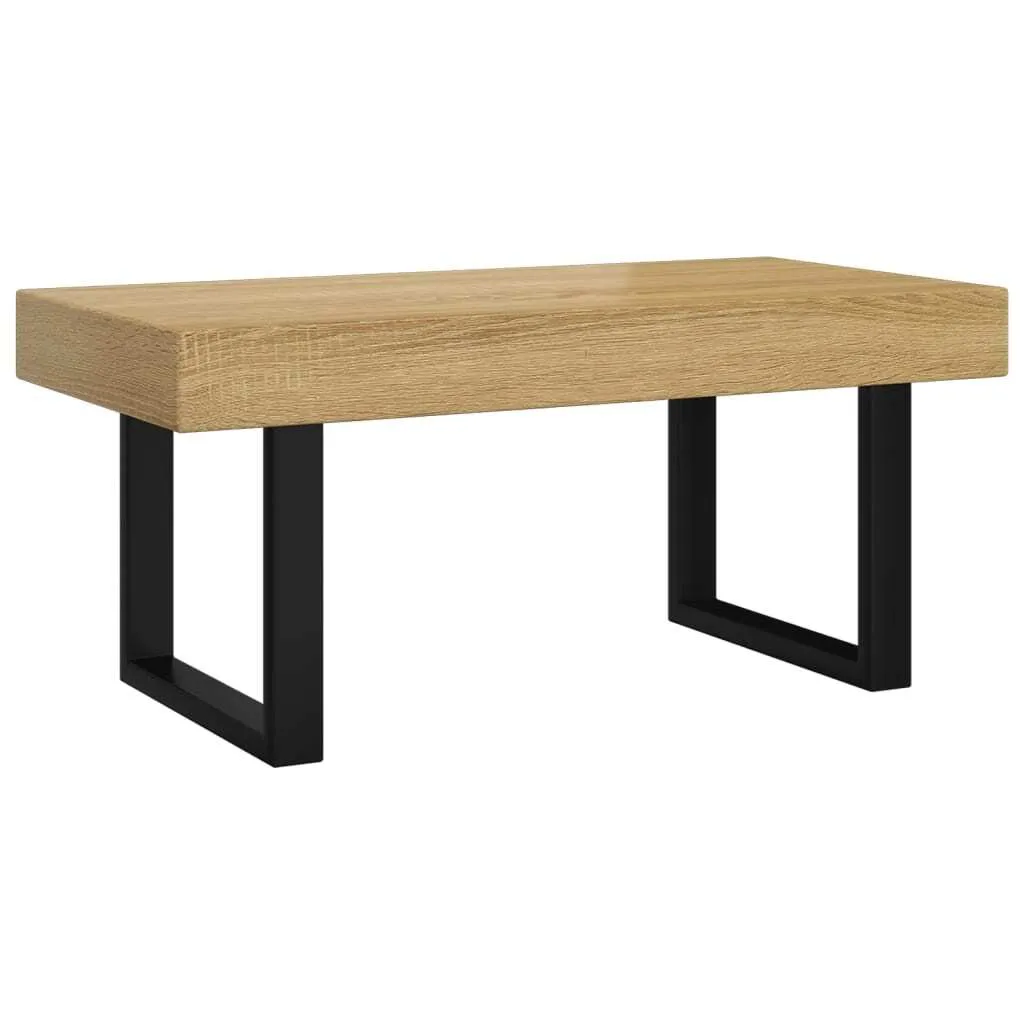vidaXL Table basse marron clair et noir 90x45x40 cm en MDF et fer robuste