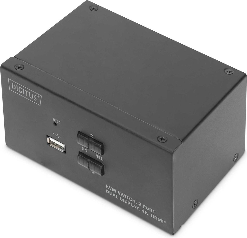 DIGITUS KVM Switch 2-Port Dual-Display 4K HDMI