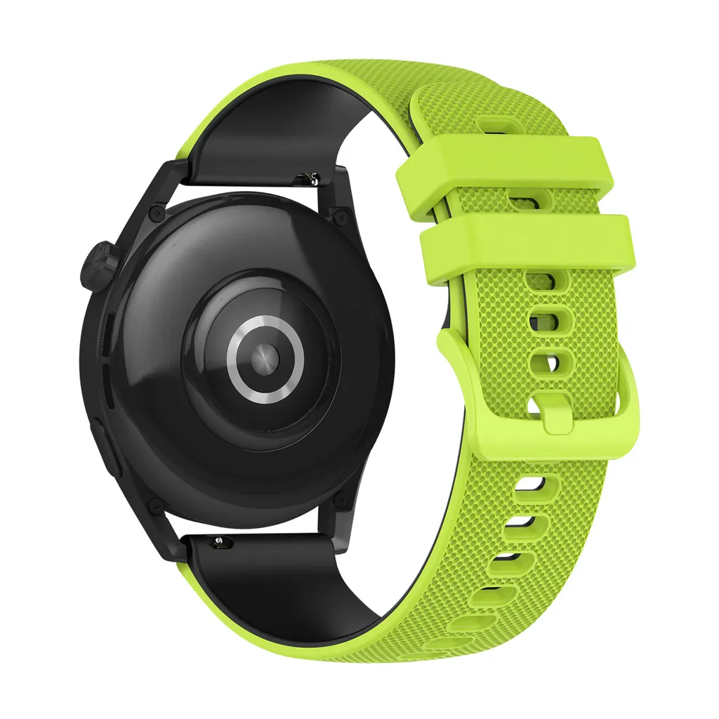 Cinturino per Huawei Watch GT3 46mm in silicone bicolore verde lime/nero