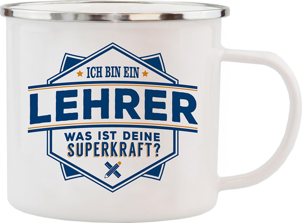Echter Kerl Emaille Kaffeetasse Kaffeebecher Lehrer