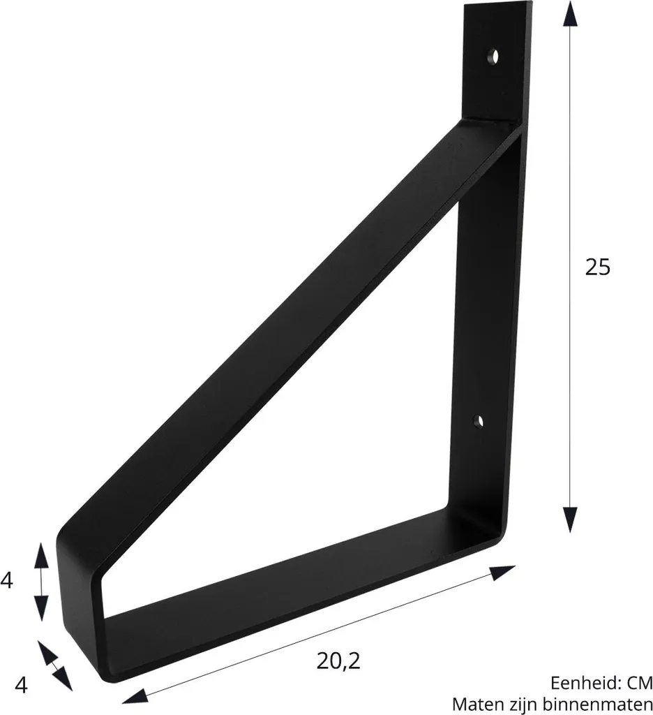 Support étagère métal noir mat 200x250mm robuste - Paire de fixations pro - 3