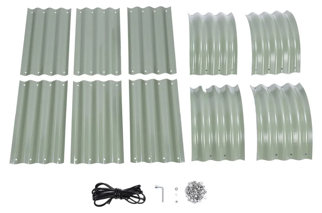 Kit Potager Surélevé en Métal Vert Clair avec Pièces de Montage