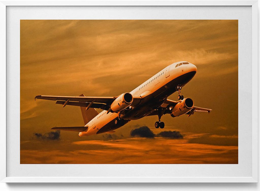 Reise ins Unbekannte– Wandbild mit Rahmen – Gerahmtes Bild – Wanddekoration – 100x70 cm – Weiß Rahmen