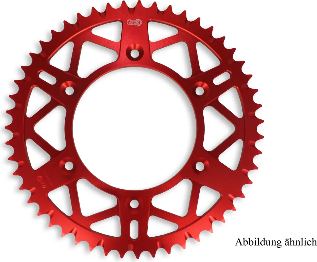 Pignone DC AFAM in alluminio 520 - 49T (rosso) 11212PR+49 | ID 125 LK 153 6 fori con scanalatura per fango