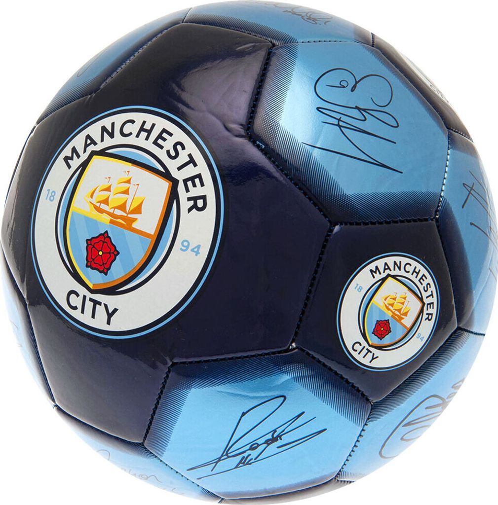 Manchester City FC - Fußball mit Unterschriften TA10981 (5) (Marineblau/Blau)
