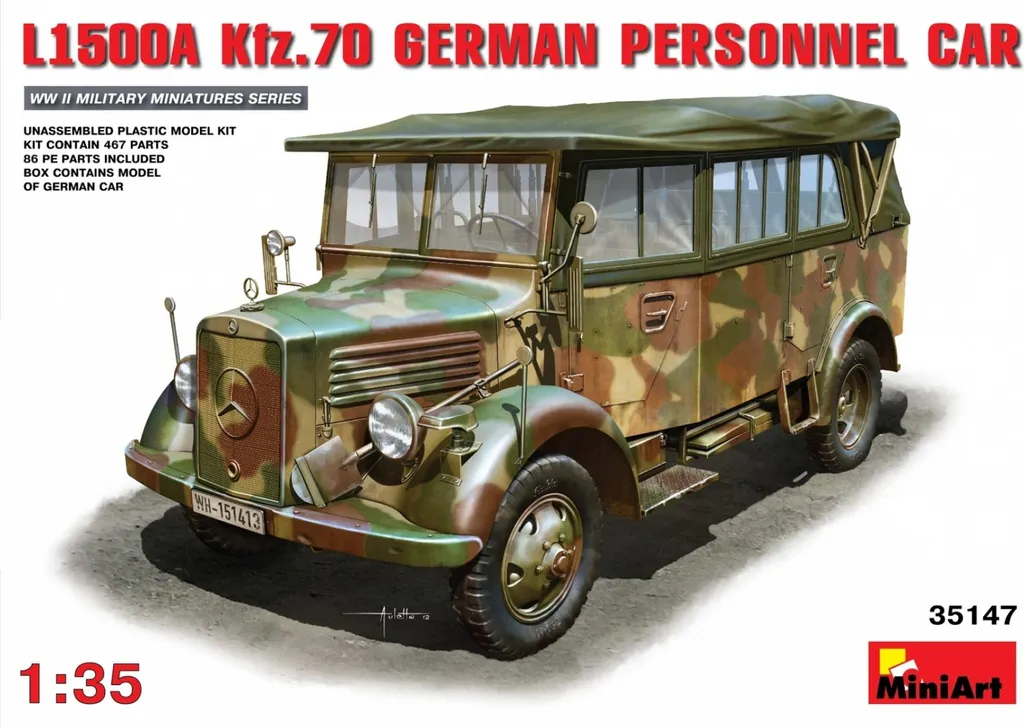 MiniArt L1500A Véhicule de Transport Militaire avec Moteur Complet 6465147