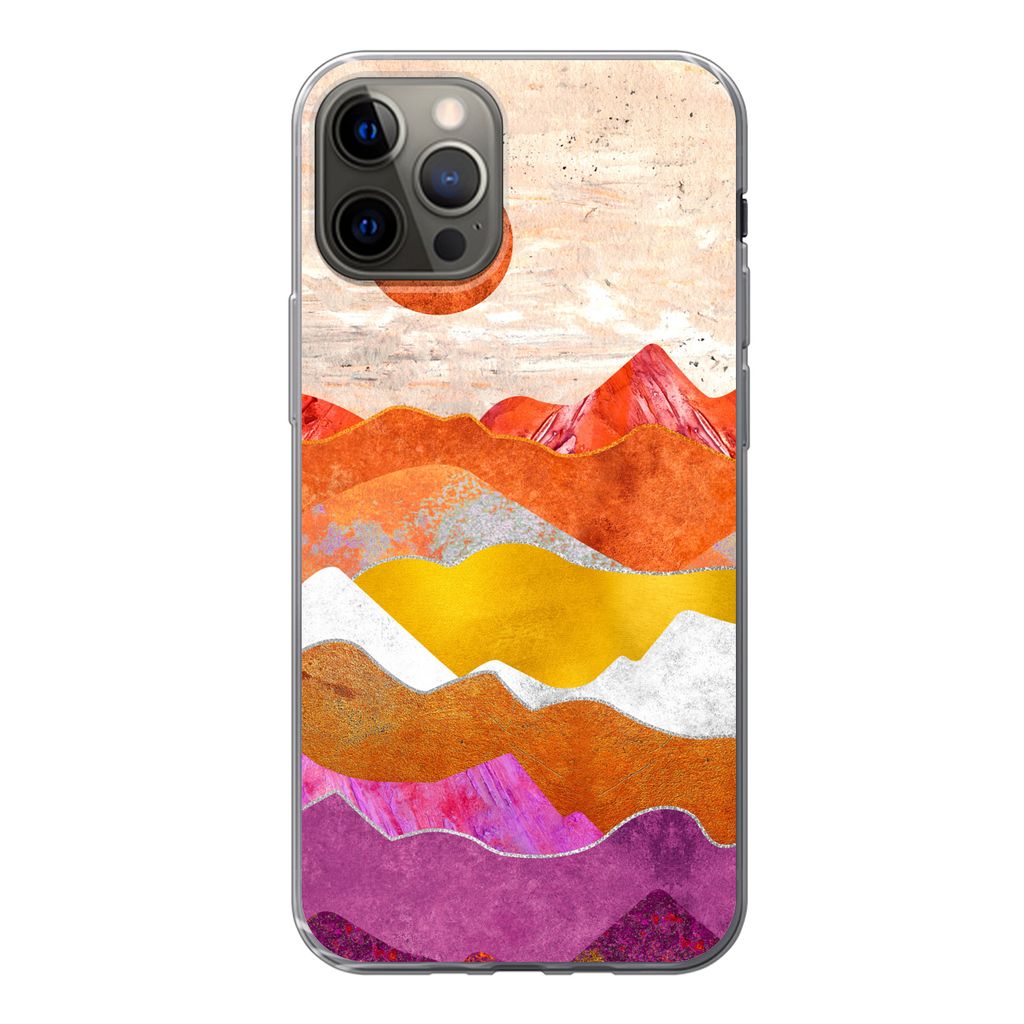 MuchoWow Handyhülle Schutzhülle Hülle für iPhone 12 Pro Lesbisch - Stolz - Marmor Silikon Softcase Handy Hülle - Abdeckung