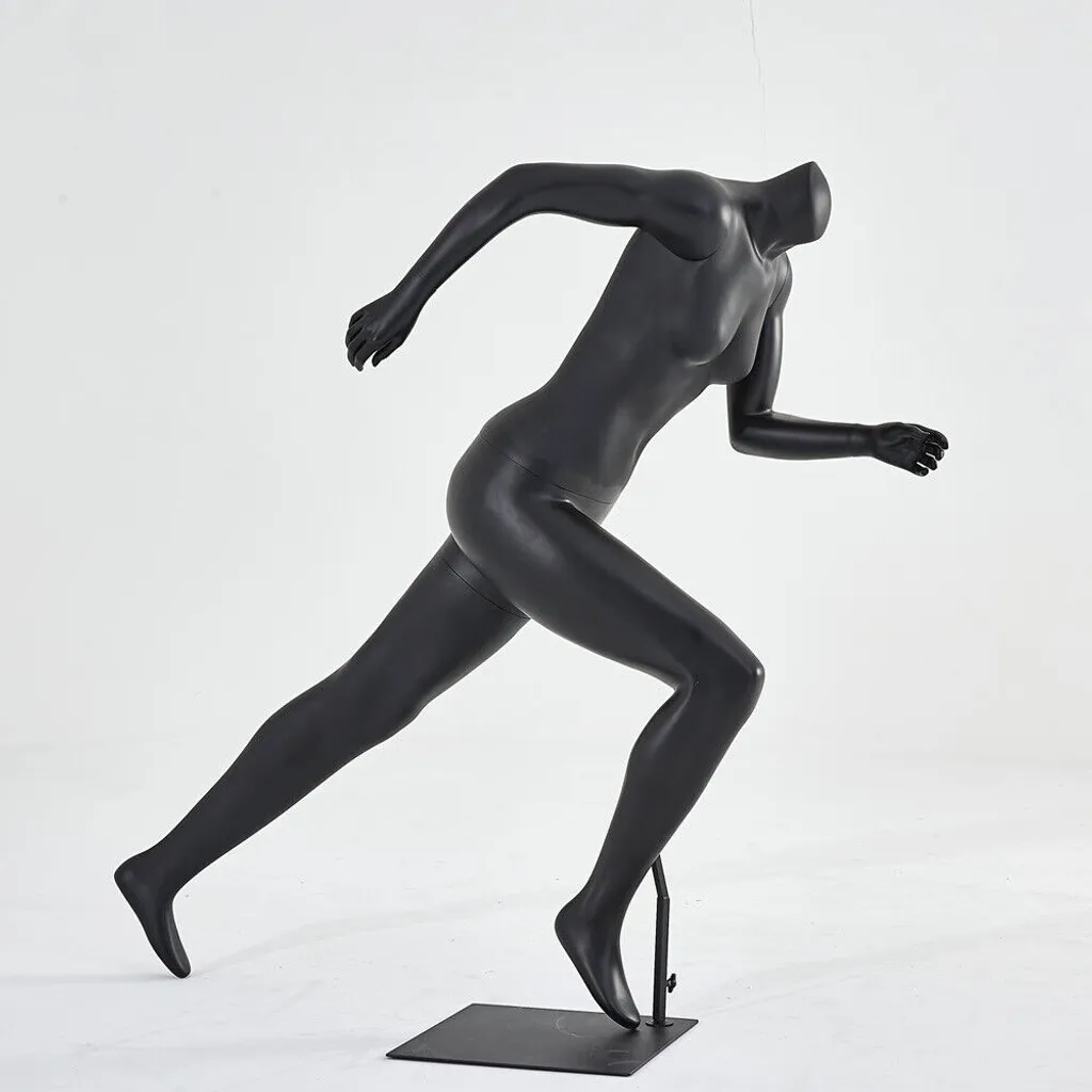Mannequin sportif Femme pour course à pied en finition noir mat