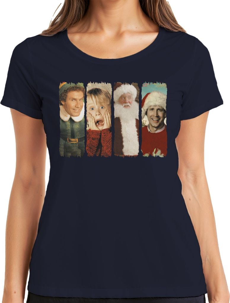 Weihnachtsfilme Vintage Retro Boys of Winter - Weihnachten Xmas Damen T-Shirt, Navy, L