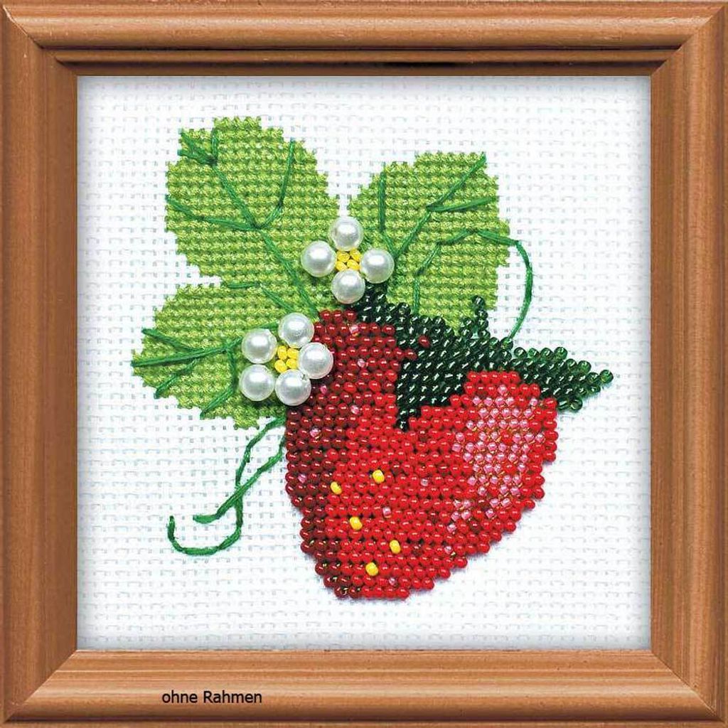 Riolis Kreuzstich-Set "Erdbeeren Garten", Zählmuster