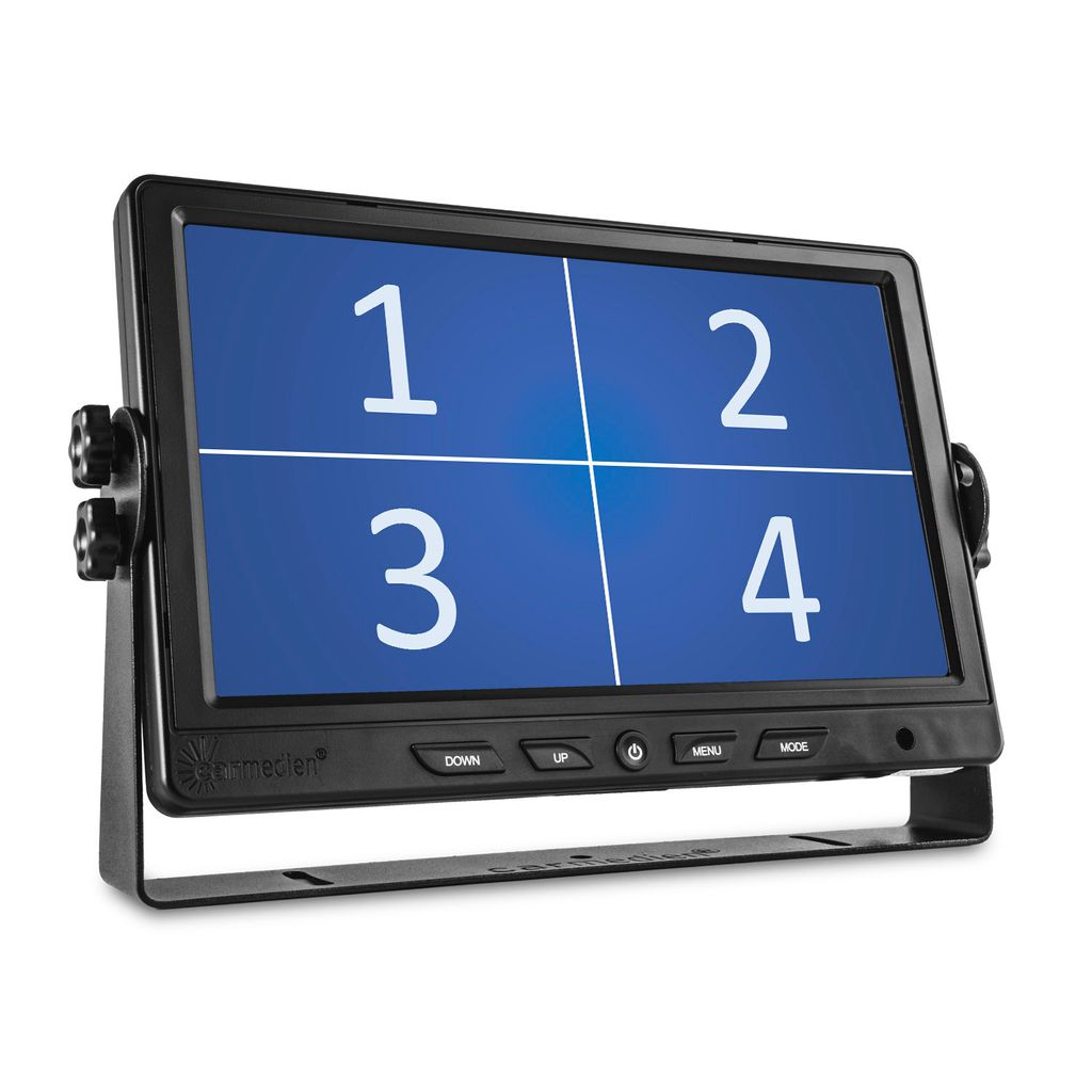 Carmedien 9" Quad Monitor CM-NMR9Q4 4 Fach Split-Screen Video Display LCD LED TFT Bildschirm 12V - 24 Volt Auto