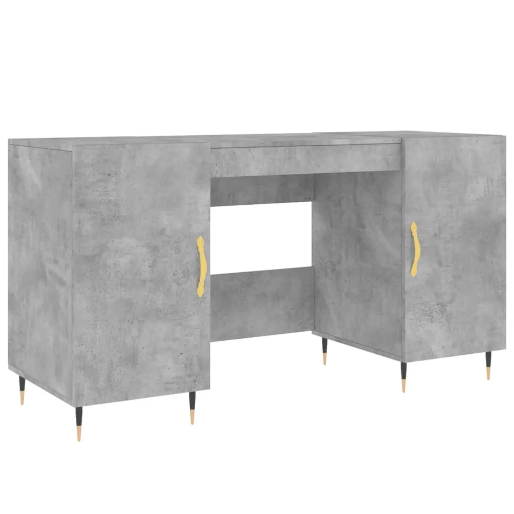 Scrivania 140x50x75 cm Grigio Cemento - Scrittoio Salvaspazio Moderno