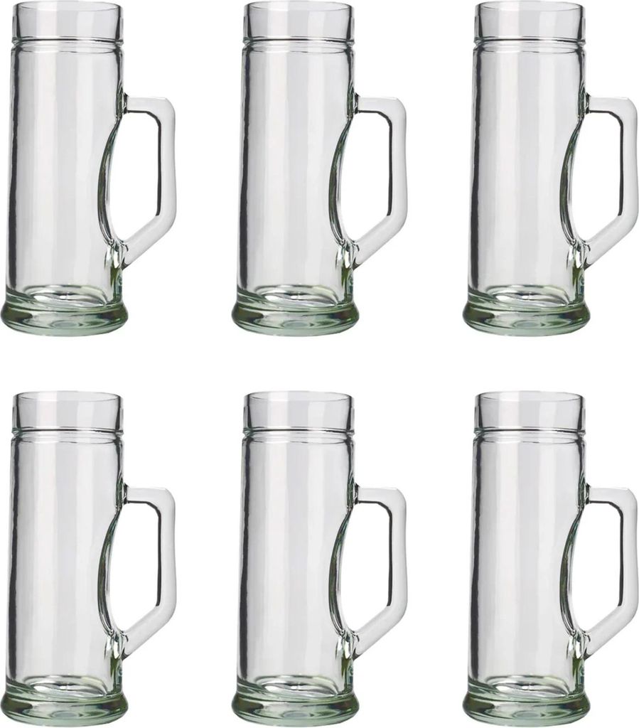 Bierglas, Bierkrug, Maßkrug, Bierseidel 6er Set Biergläser, Premium, Glatt - 0,5 Liter