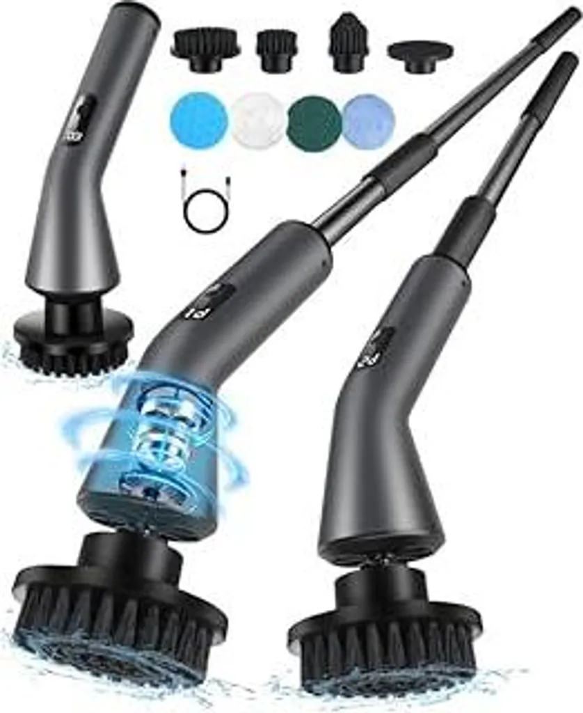 Homtronics Spazzola Elettrica Rotante IPX7 | 7 Testine per Pulizia Casa