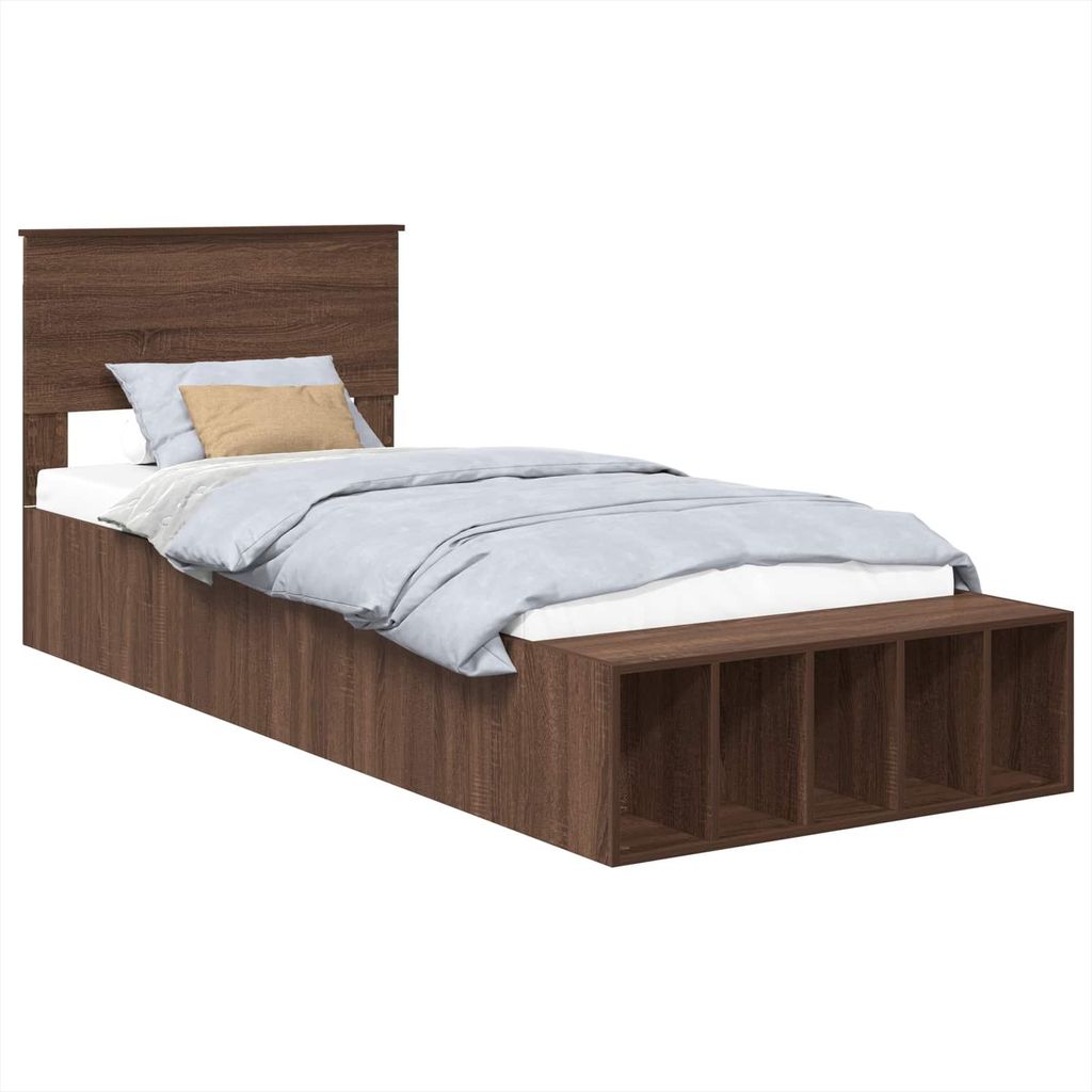 Bettrahmen Braun Eichen-Optik 100 x 200 cm Holzwerkstoff