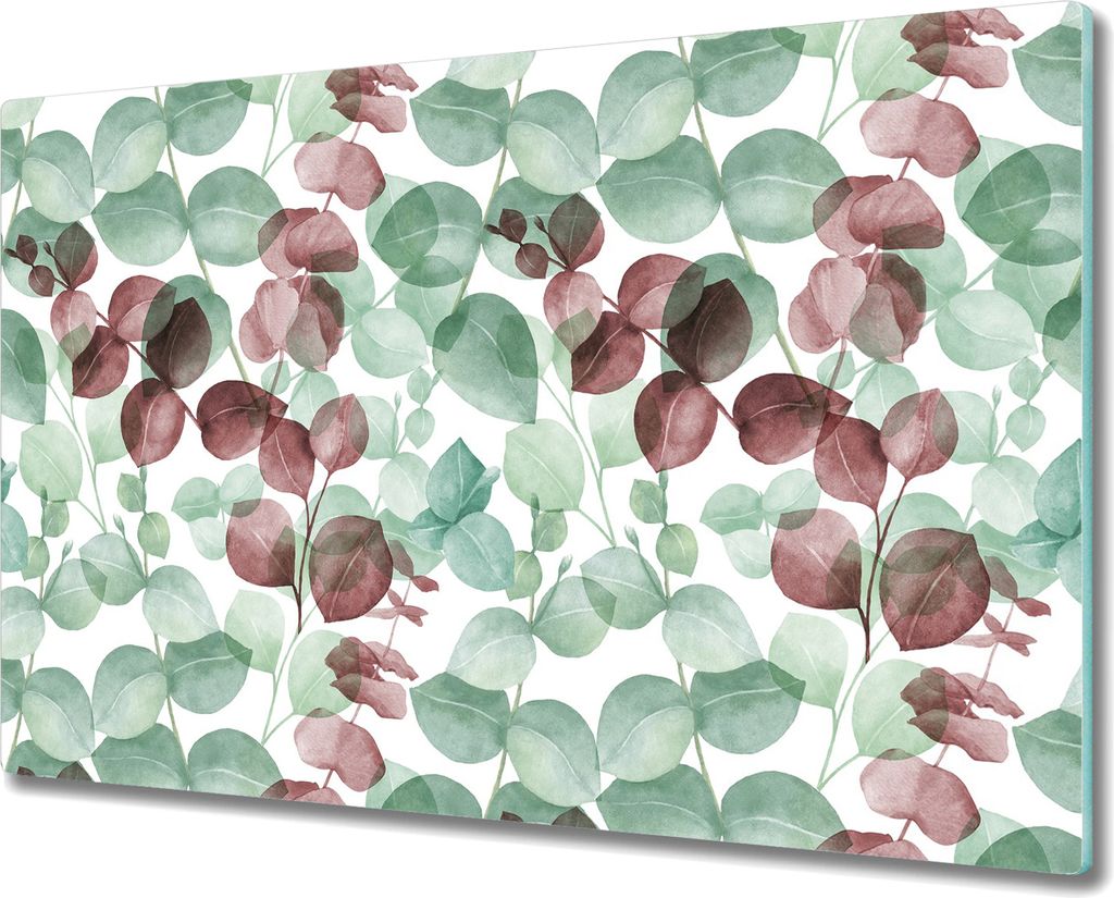 Herd-Abdeckplatte Glas Schneidebrett Ceranfeld-Abdeckung - 80x52 cm - Bunte Boho Stiere