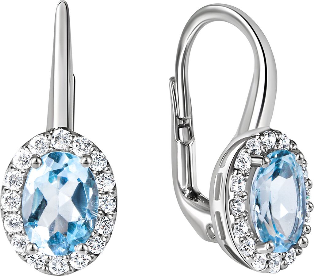 Kolczyki Zeeme Gemstones 375/- białe złoto z cyrkoniami i Zdjęcie produktu 