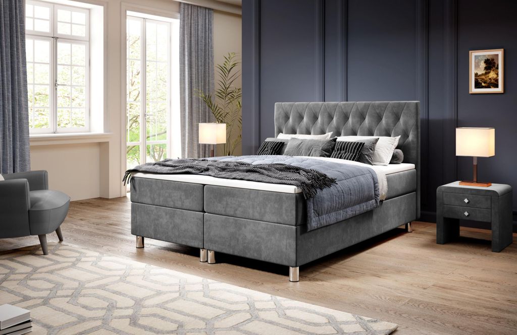 Boxspringbett 160x200 RAQUEL 1 - Esche