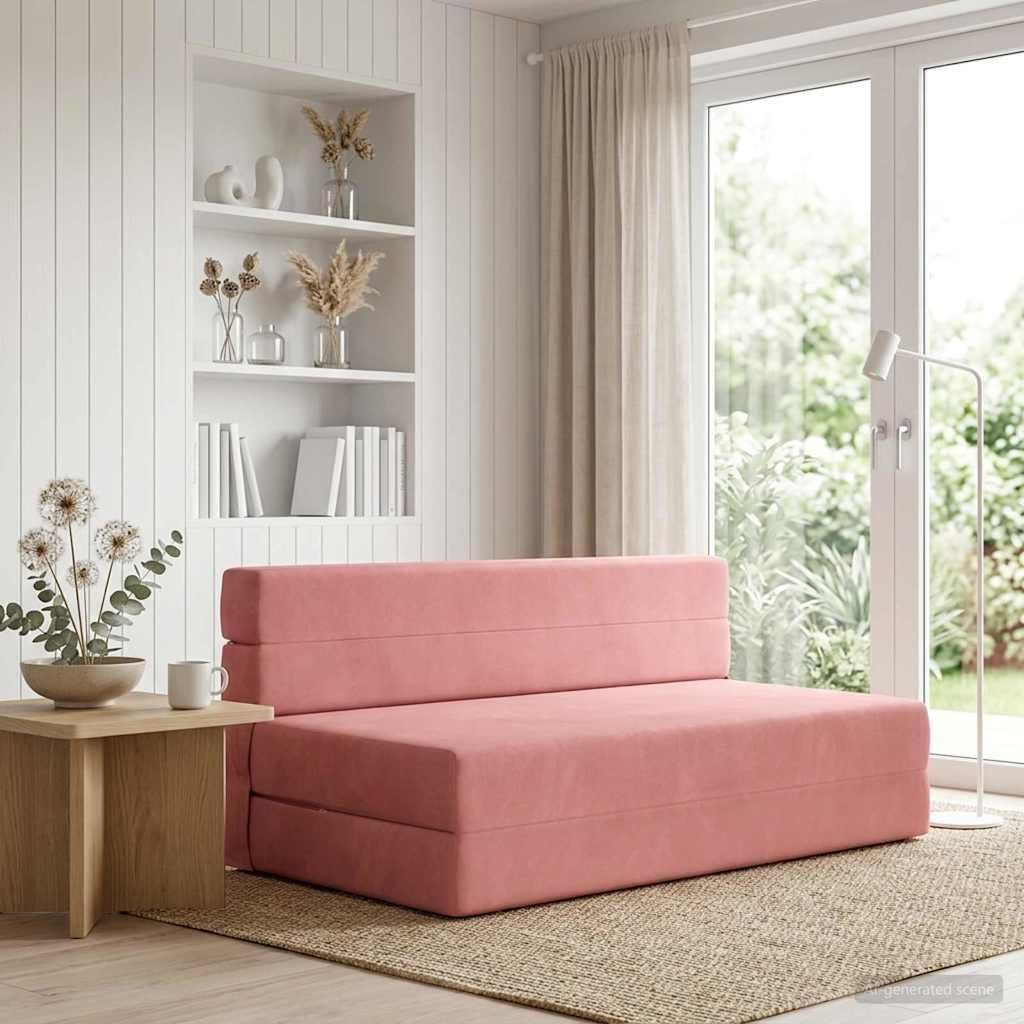vidaXL Klappsofa Bett Rosa 152 x 86,5 x 60 cm Stoff