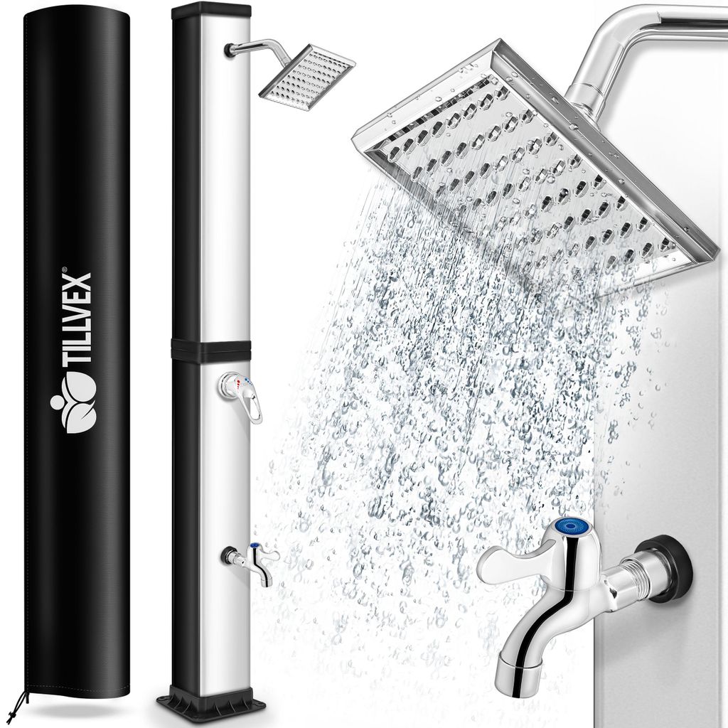 tillvex doccia solare 40L nero/argento inclusa copertura Immagine del prodotto 