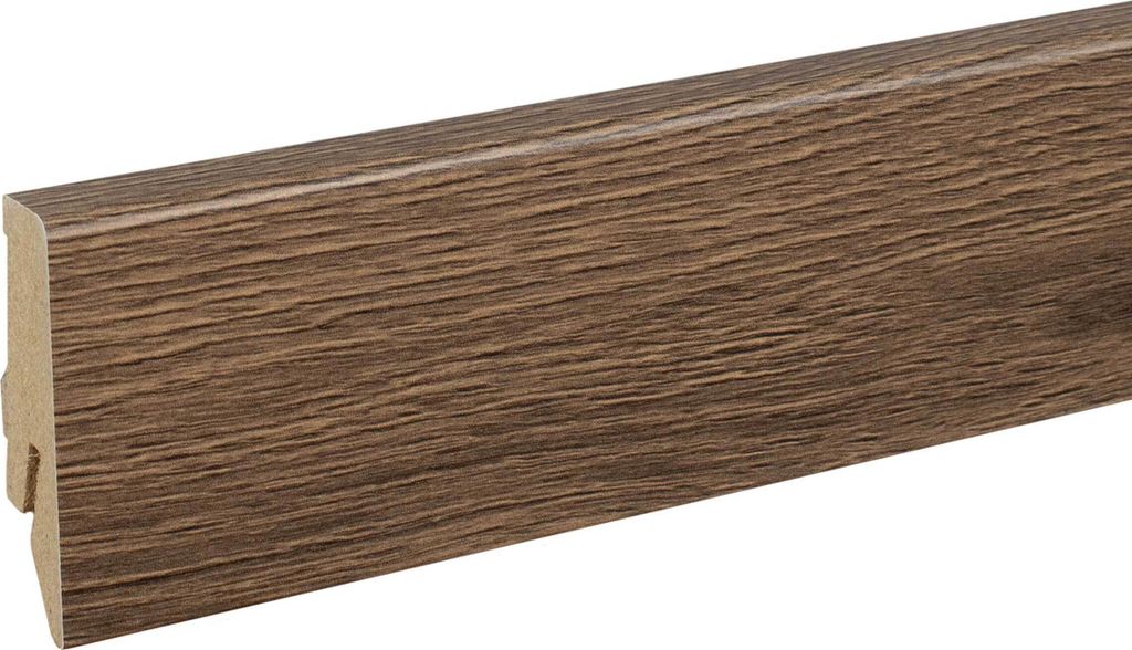 Sockelleiste MDF 18 x 58 x 2400 mm Eiche zum Kleben, Clipsen, Schrauben & Nageln MDF-Kern foliert Fußleiste by PROVISTON 60 Meter | 25 Stück