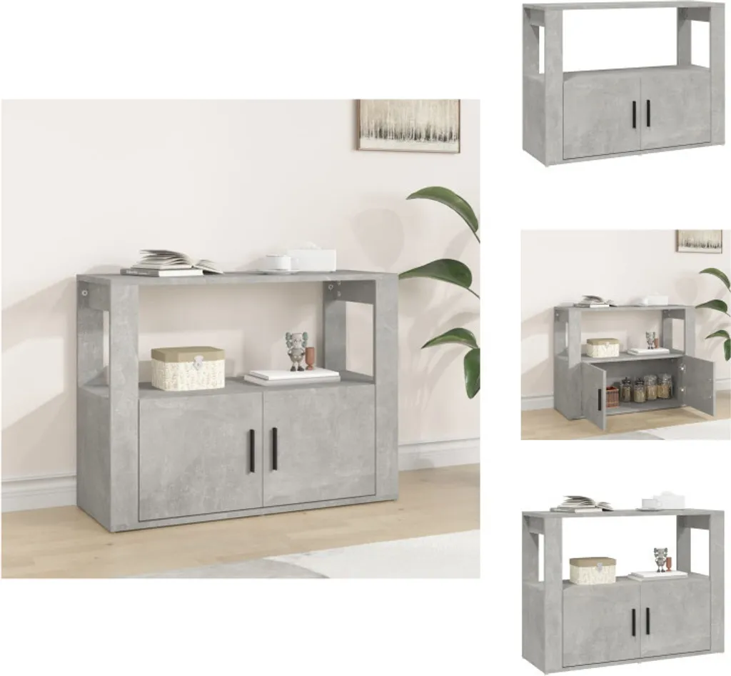 Mobile Buffet Moderno vidaXL 80x30x60 cm - Grigio Cemento Minimal
