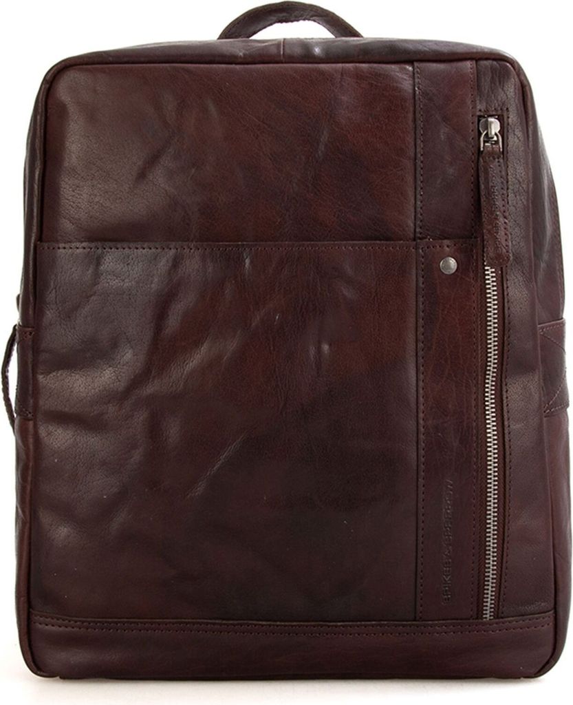 SPIKES & SPARROW Leder Freizeitrucksack Rucksack mit Laptopfach Bronco Backpack Dark Brown dunkelbraun