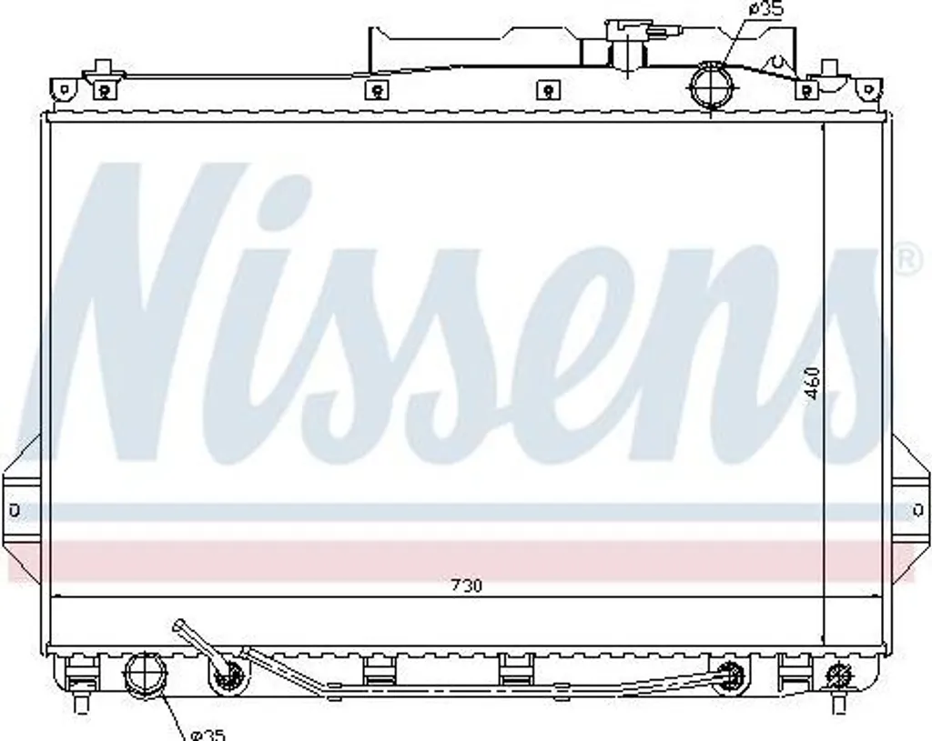 Radiateur de refroidissement eau moteur Nissens compatible Hyundai iX55