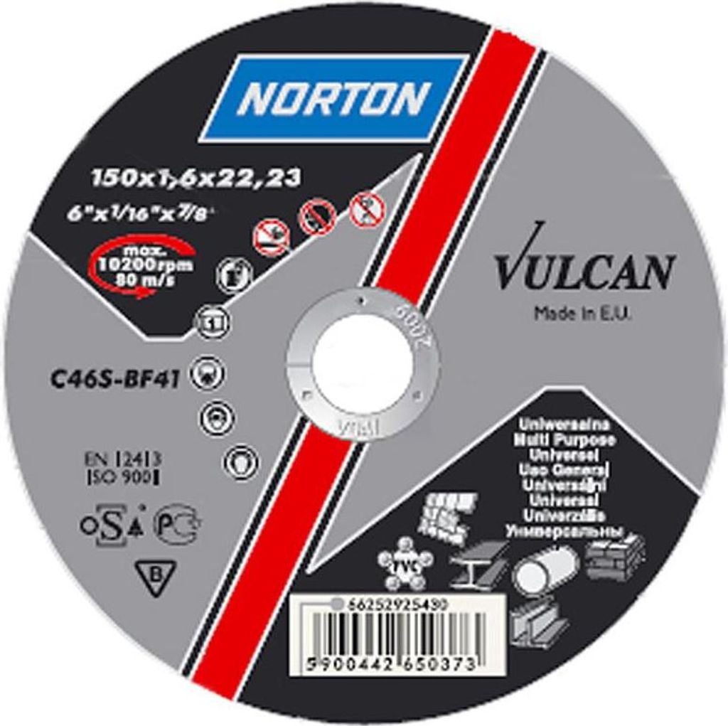 Scheibe NORTON Vulcan A 180x2,0x22 A30S-BF41, Trennscheibe für Metall und Edelstahl