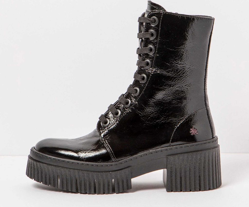 Art Schnürstiefel mit hohem Absatz Damen 1375 PATENT FLASH BLACK/YORK Farbe Schwarz