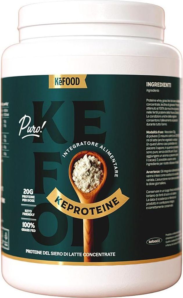 Kefood - Whey Protein Pulver 100 Prozent Grass Fed Neuseeland - Neutral - Zuckerfrei - Ohne Sucralose - 500 g