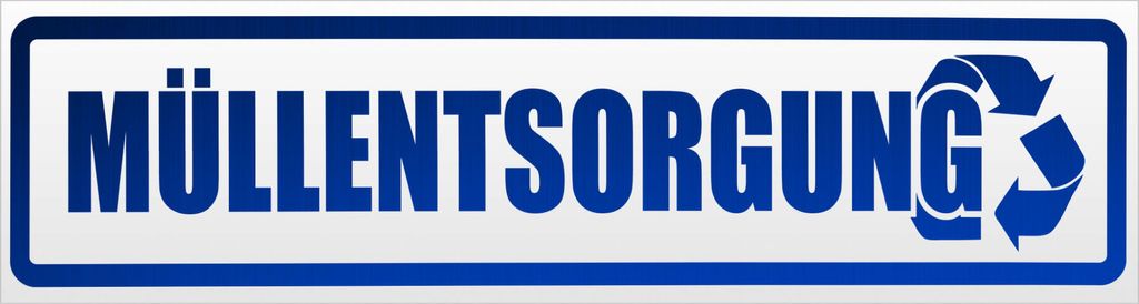 Kiwistar Müllentsorgung Magnetschild Schild magnetisch - 60cm Blau - reflektierend - Magnetfolie für Auto PKW Kfz