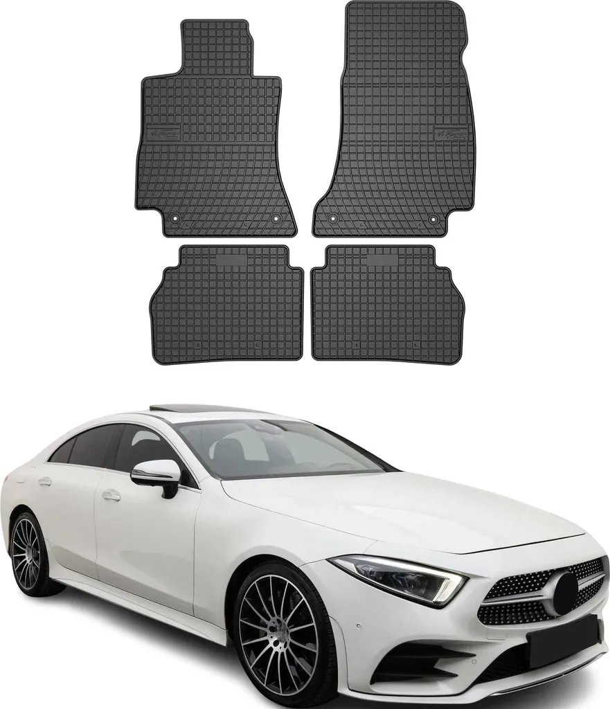 Set 4 Tappetini in Gomma per Mercedes CLS C257 (2018-2025) Nero