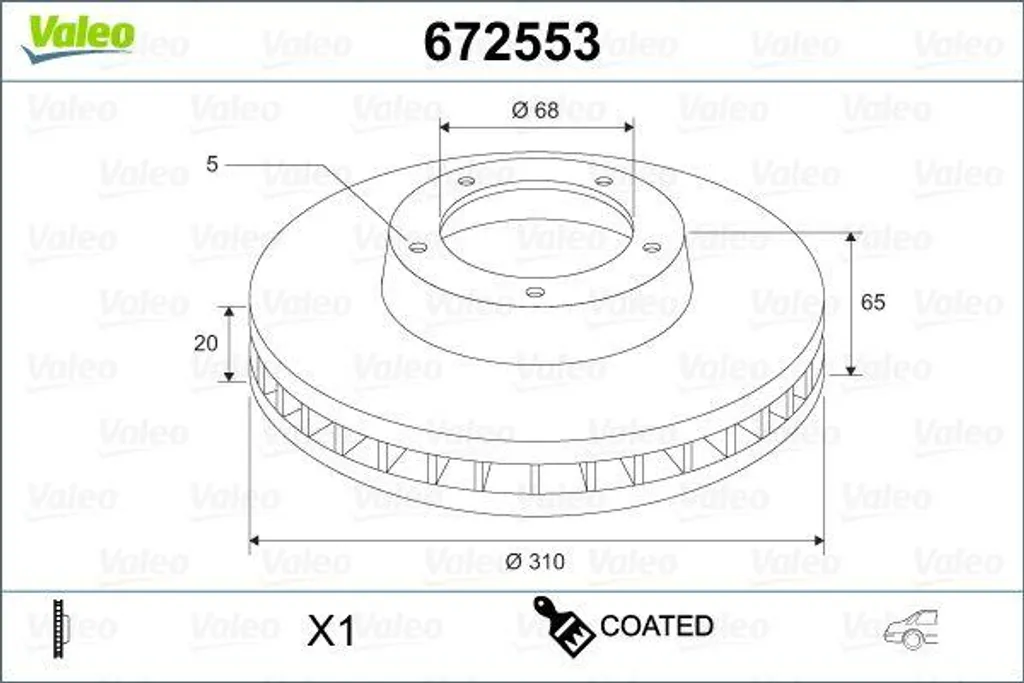 Disque de frein anticorrosion carbone VALEO 672553 pour XC90