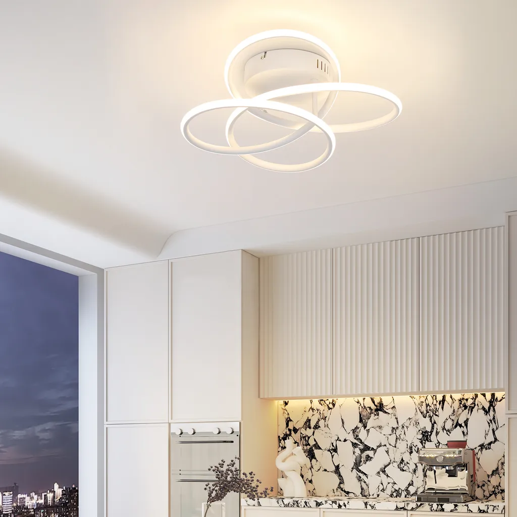 Plafonnier LED Variable 44W Design Blanc avec Télécommande pour Bureau